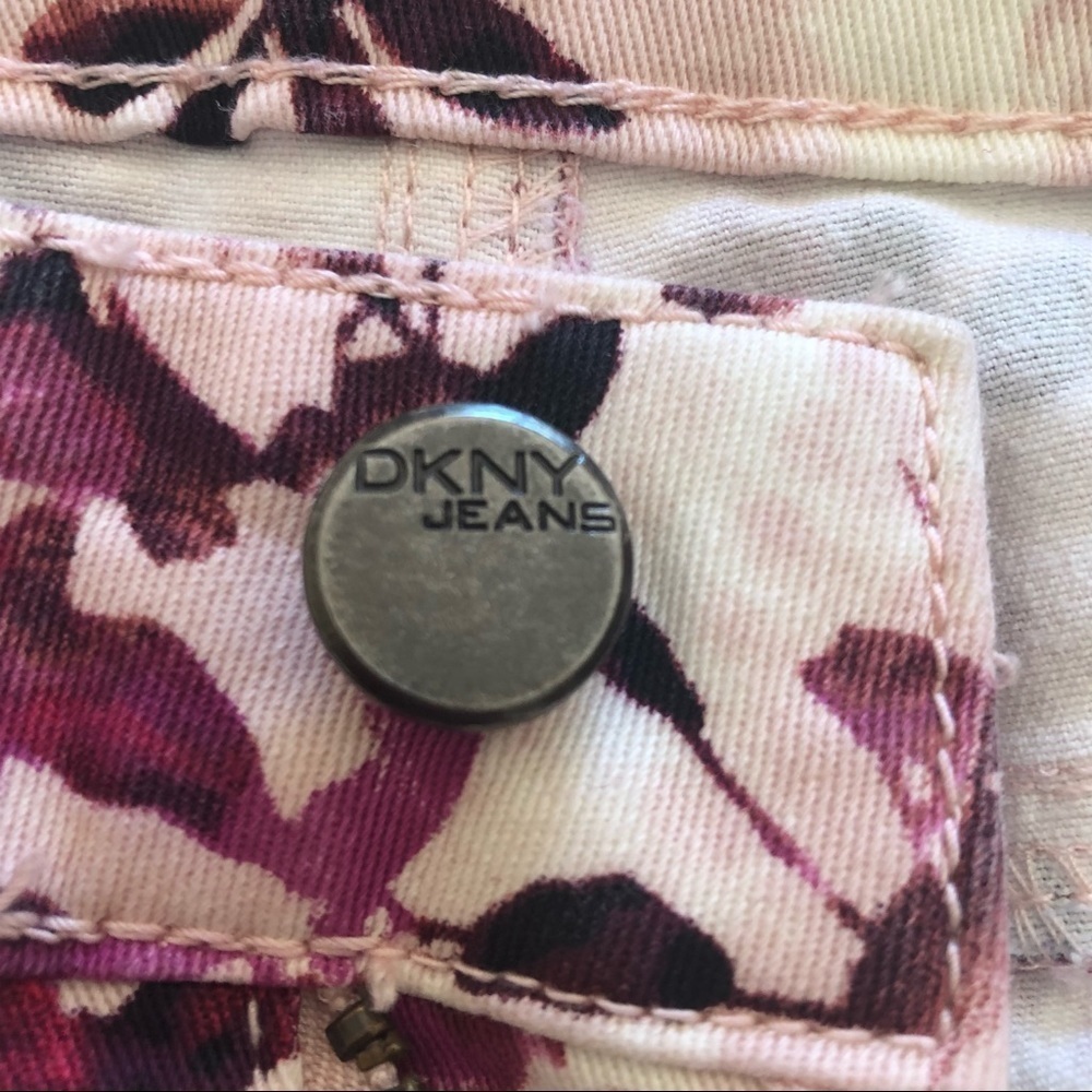 DKNY JEGGINGS/ pink burgundy floral/ just like pants/ Size 6 - Picture 7 of 13